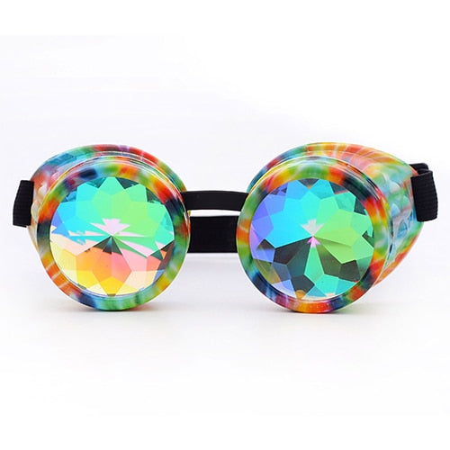 Hotselling Kaleidoscope Rainbow Crystal Lenses Steampunk Goggles Halloween and Parties